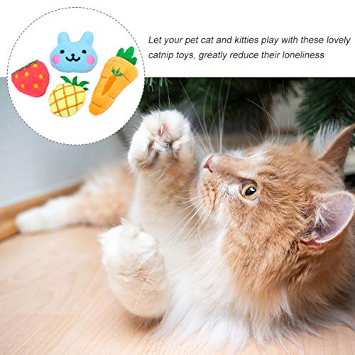 Popetpop Brinquedos interativos para gatos de interiores, gatinhos, mastigáveis, gatos, frutas, dese
