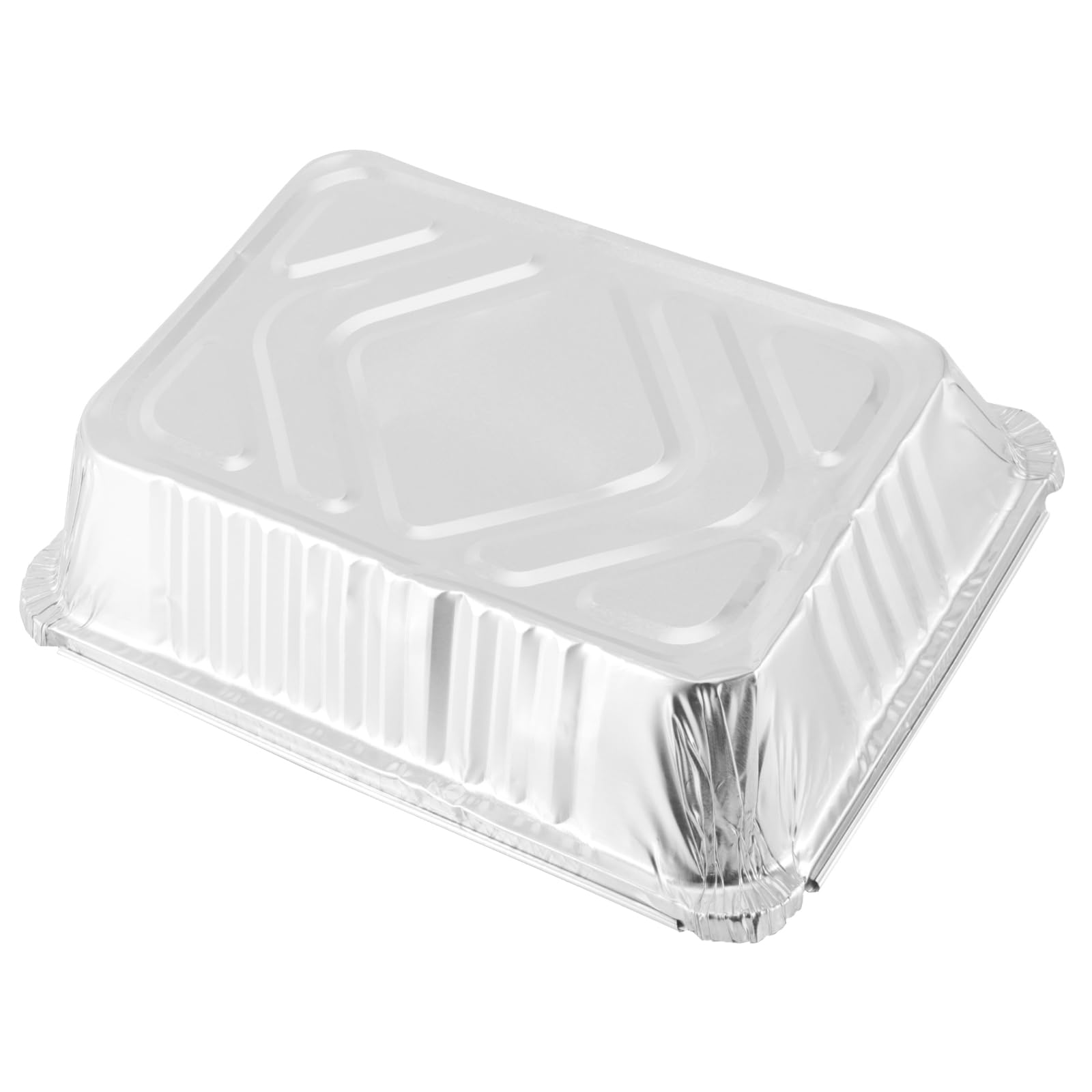 FUNSUEI Lot de 125 barquette aluminium jetable avec couvercle transparent, 21.5 x 16 x 5 cm, 1000 ml,barquette alimentaire jetable Pour frites, pâtisserie, barbecue