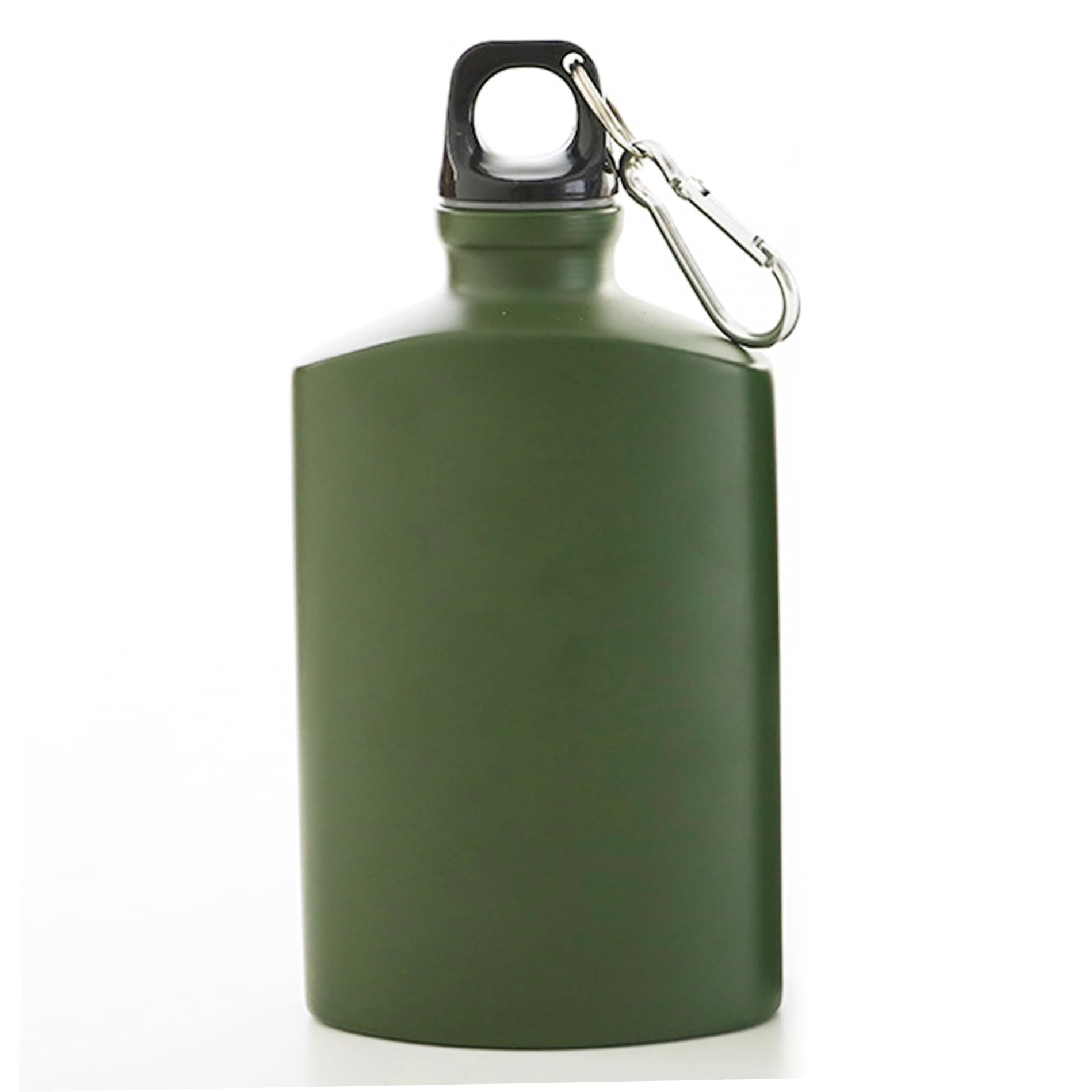Comebachome Army Green Water Canteen, 500Ml 4X6 Canteen Water Bottle, Aluminium Alloy Portable Leakproof Flat Bottle With Clip For Outdoor, Hiking, Camping, Ornaments De Jardin