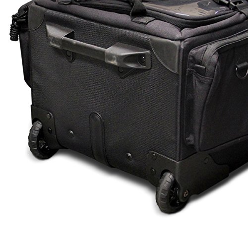 ODOR CRUSHER Ozone Rolling Transport Bag with K9 bowls, Duffle Bag, Odor Eliminating Bag, Destroys Odors, Mold, Mildew, and Viruses, for Military, Police and Athletes, Size 28.8″ x 14″ x 11.5″, Black