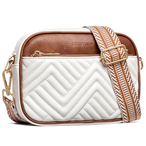 BOSTANTEN Quilted Crossbody Bags for Women Vegan Leather Purses Small Shoulder Handbags with Wide...