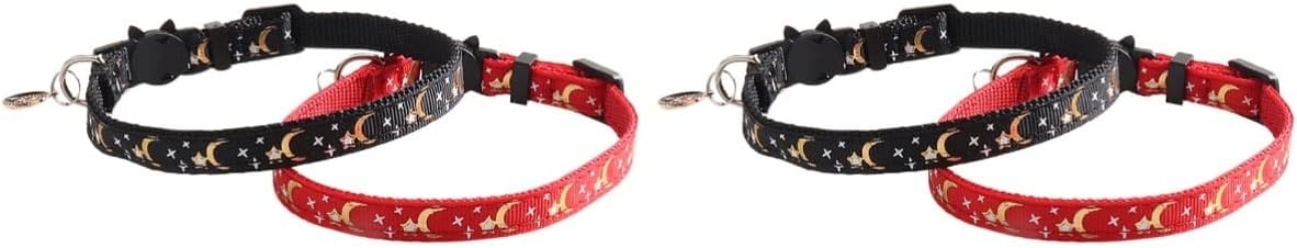 Mipcase 4 Piezas de Gatos Grandes para Gargantilla Collar Estrellas Mascota Colgante Perros Accesorios Mixtos Otoño Cosplay Mediano Ajustable Joyería Mixta Perro Gato Lunas Collar Cadena