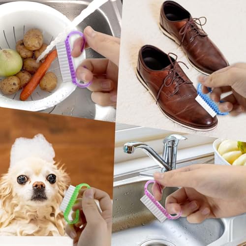4pcs Nail Cleaning Brushes with Plastic Handles - Image 5