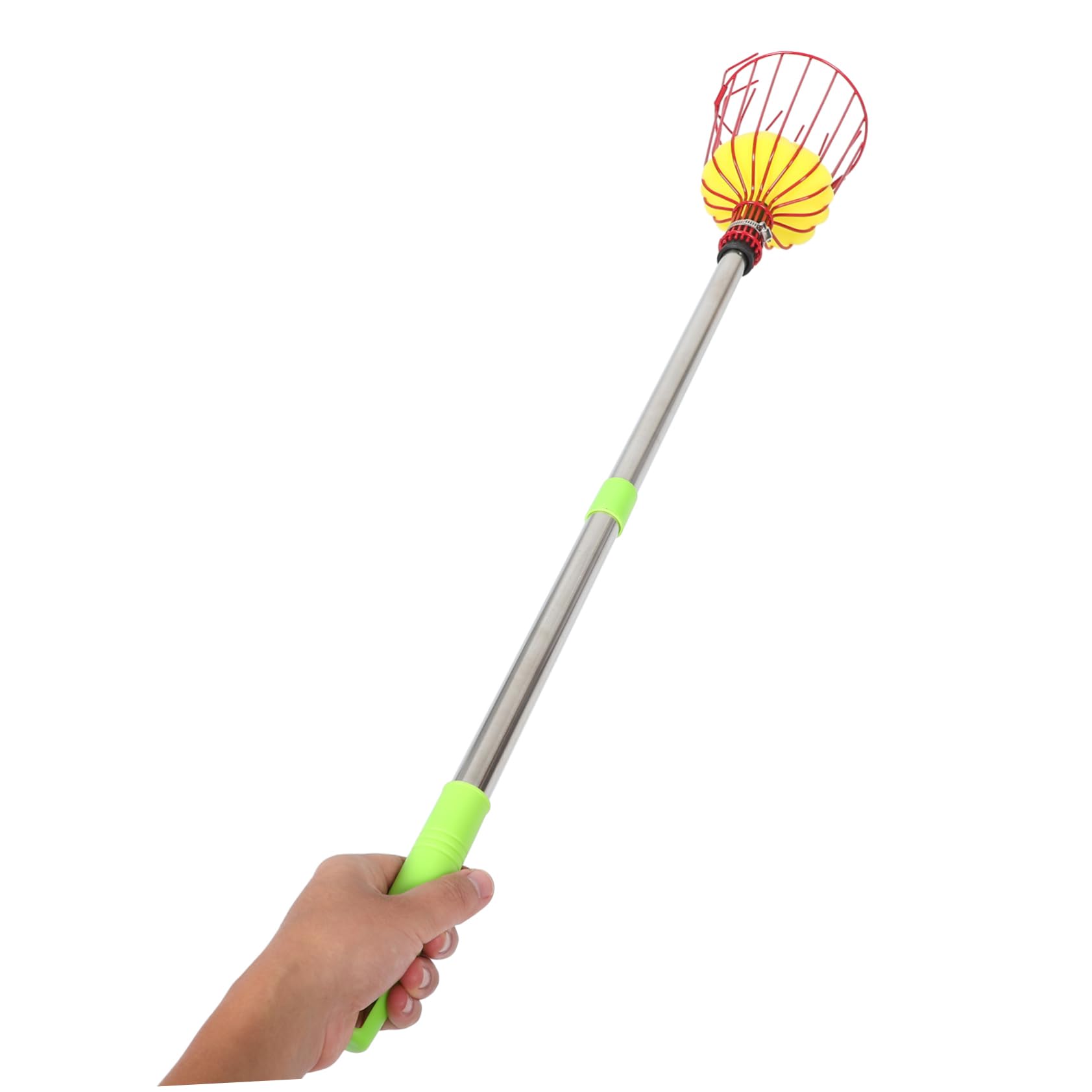 Yardwe Perche à Cueillette de Fruits Légère en Acier Allié avec Panier, Télescopique à Quatre Sections, Portable Récolte de Poires et Oranges Jardin
