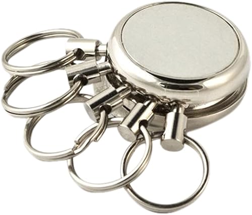 KEY-BAK - Llavero de araña con 5 anillas divididas acabado cromado