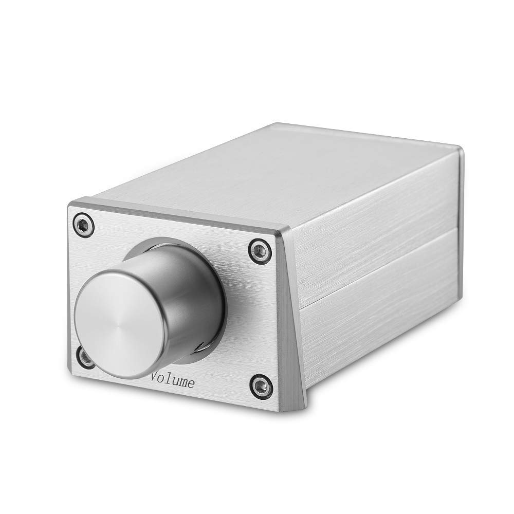 Nobsound High Precision Preamp Volume Controller VOL Control Hi-Fi Preamplifier ALPS (RCA & HiFi), color plateado