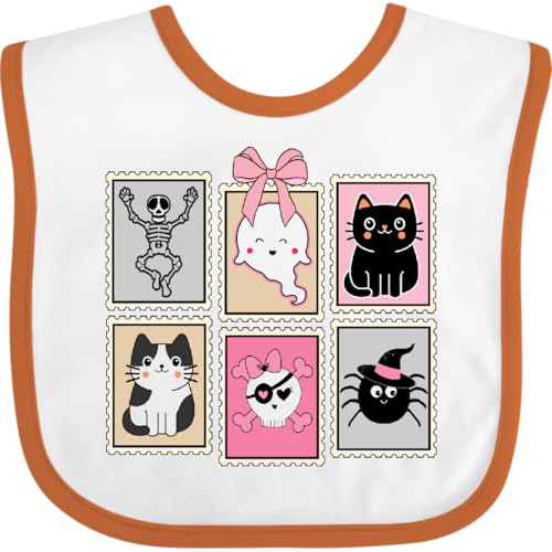 inktastic Halloween Ghost Skeleton Cat Stamps Baby Bib