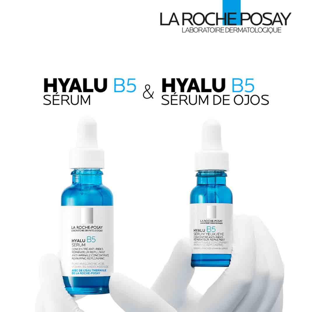 La Roche Posay Sérum de Ojos, Tratamiento Dermatológico Reparador y Rellenador, Apto para Pieles Sensibles, Fórmula con Ácido Hialurónico y Vitamina B5, Hyalu B5, 15 ml