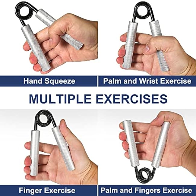 FLYFE Grip Strength Trainer, Hand Grip Strengthener, Forearm Strengthening Devices Metal Hand Exercisers Non-Slip Wrist Workout Trainer for Men Women Training Recovery, 1/4/6 Pack, 50LB-350LB
