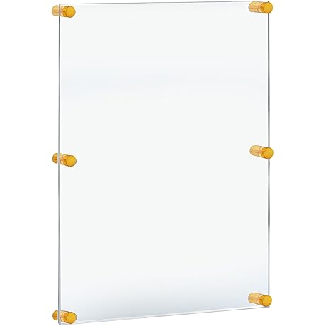 Azar Displays Acrylic Floating Double Panel Wall Frame, 24" x 36" Graphic Size, Gold