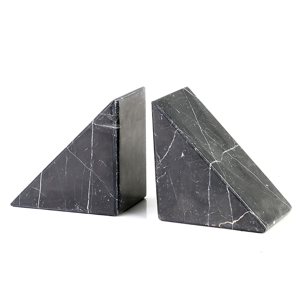 Sujetalibros de mármol triangular organizador de estanterías en la oficina y salón