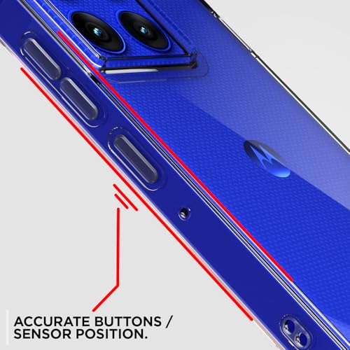 Image of Pikkme Back Cover for Motorola Moto Edge 60 Pro 5G Raised Edges Shockproof Clear PC + TPU Transparent Protective Phone Bumper Case(Transparent)
