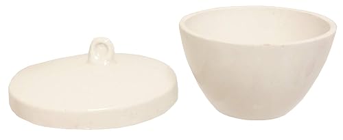 CLF-50-20 Crisoles de Porcelana con Tapas, Baja Forma, 1.7 fl oz Capacidad. Paquete de 20