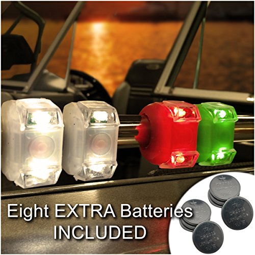 Bright Eyes Green, Red, White Portable Marine LED Emergency Water-Resistant Boating Lights