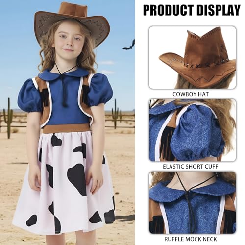 Disfraz de vaquera para niñas con sombrero miniatura 5