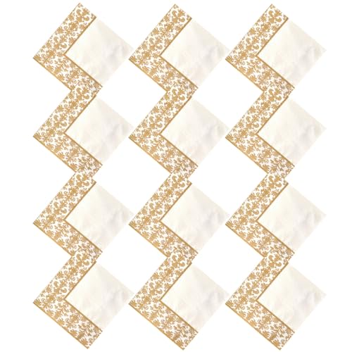 DIYEAH 100piezas Servilletas de Papel Doradas Impresas Uds para Restaurantes y Hoteles con Diseño Elegante y Uso Diario