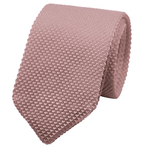 Image of Mantieqingway Pointed Knit Ties for Men Pure Color 2.76'' Skinny Neck Tie Formal Business Knitted Tie for Daily Wedding Party