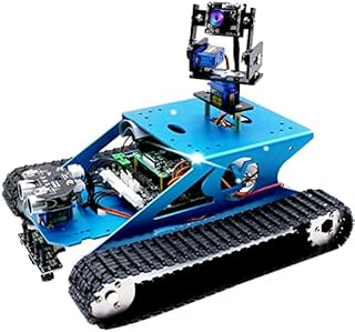 Yahboom Raspberry Pi Robotic with Camera Programmable AI Electronic DIY Tank Robot Kit for Teens Adults Compatible Pi 4 B Model 3B+ (G1 Tank Without Pi)
