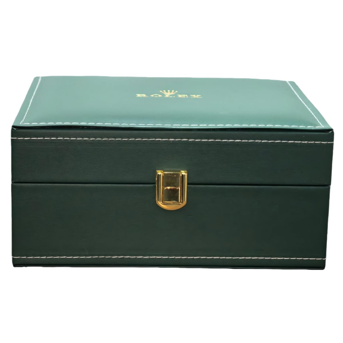 Green Natural Wood Presentation Box Hand-Stitched Dustproof Timepiece Organiser for Rolex Cosmograph Daytona