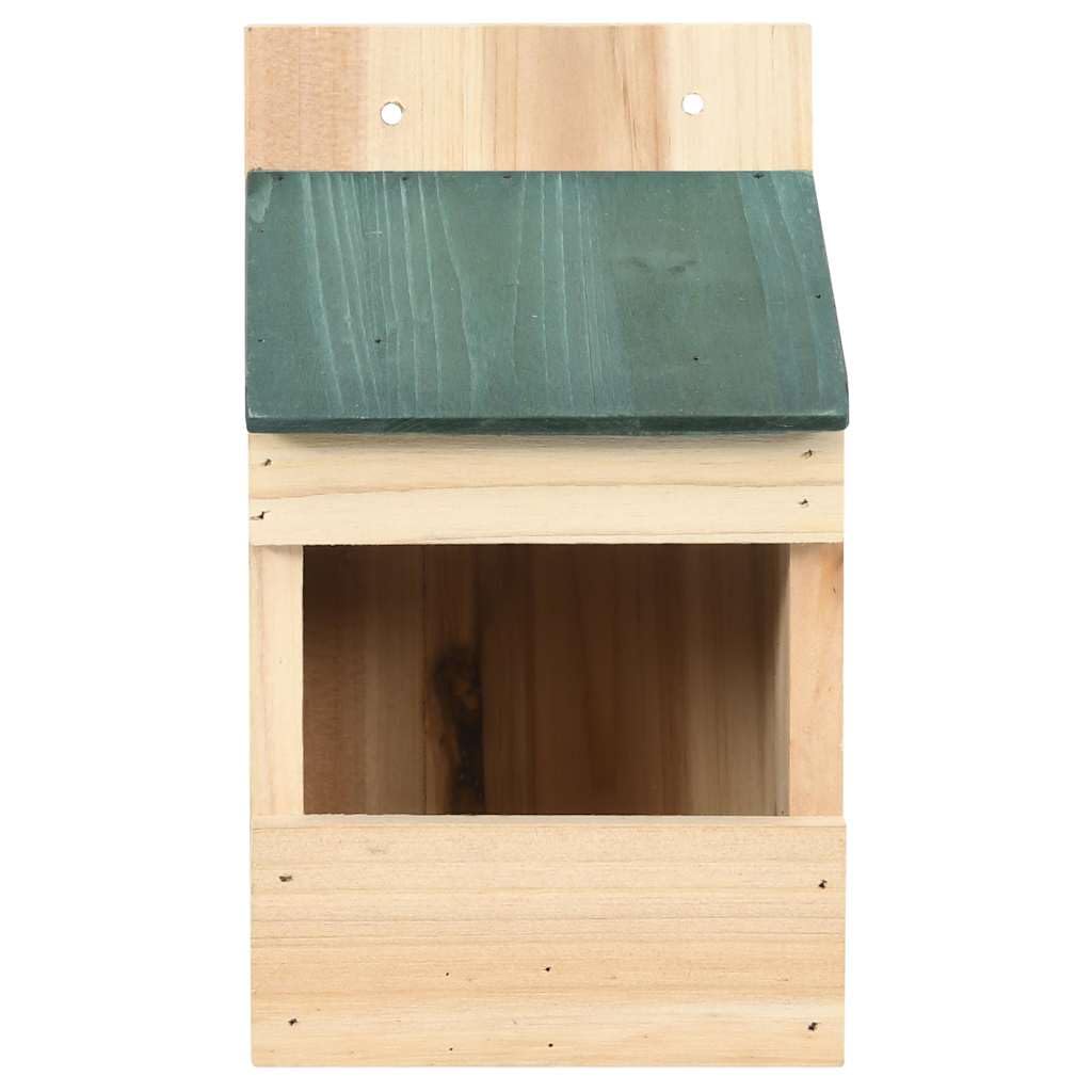 Nistkästen aus Tannenholz, 4-teilig, 12 x 16 x 20 cm, Dach grün, für Garten