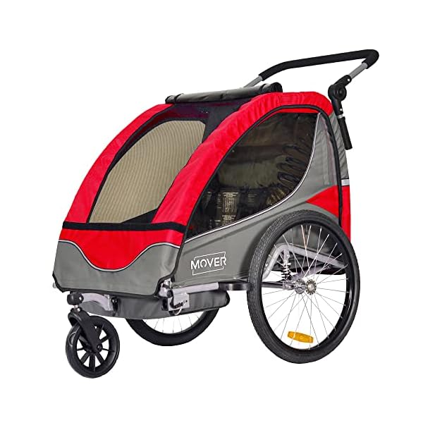 Papilioshop Mover Transportwagen und Kinderwagen für 1 oder 2 Kinder (rot) – Bild 3