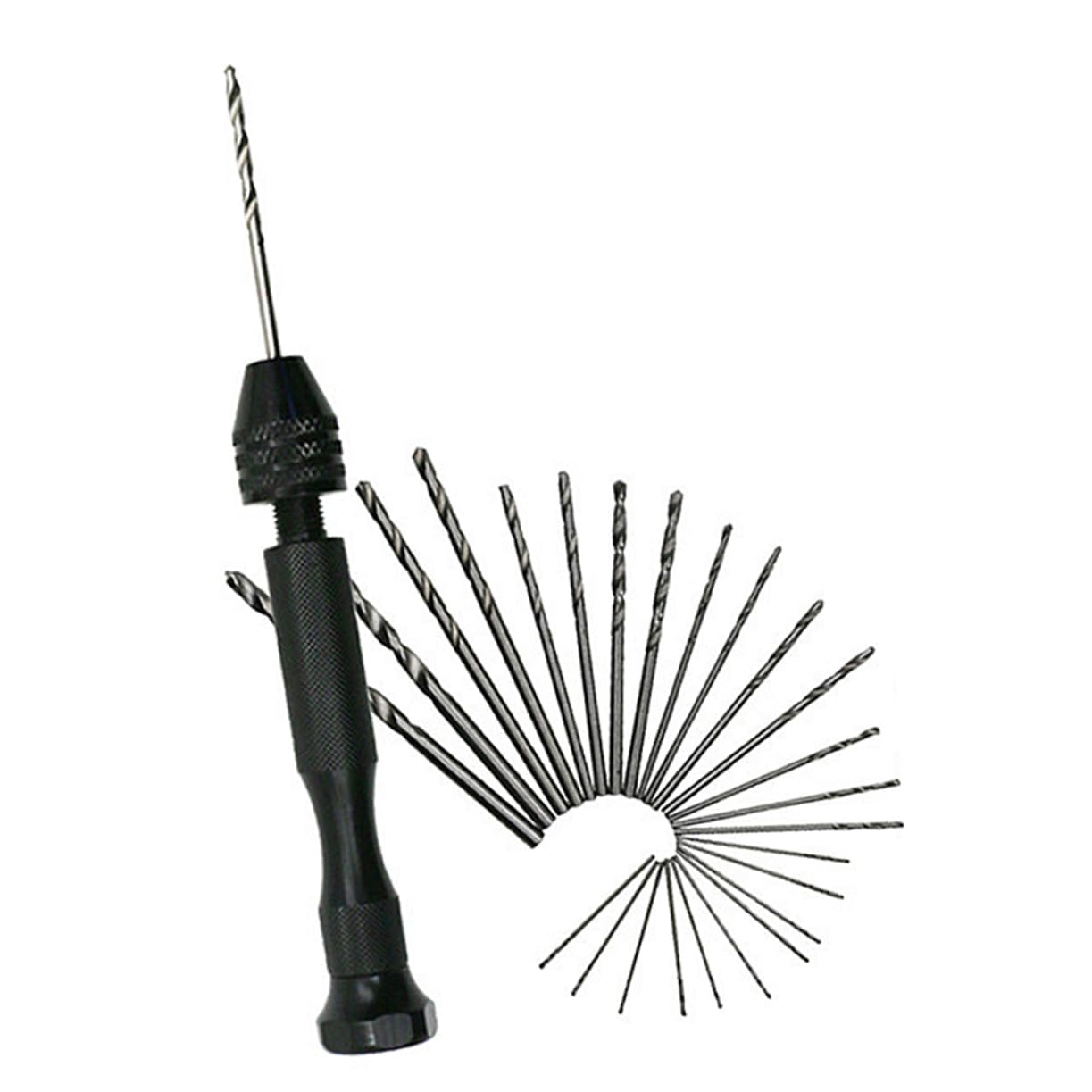 Mikikit Rotary Tool Kit 26 Pcs Hand Drill Set Jewelry Drilling Tool 0.5-3.0mm Micro Drill Bit Set Vise Hand Drill for Watch Repair