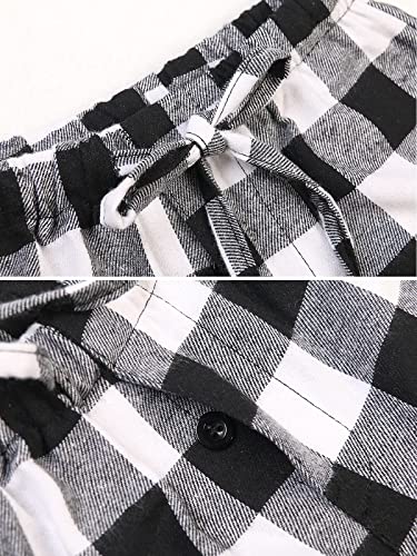 OCHENTA Men's Plaid Fannel Pajama Bottoms Cotton Lounge Pants Soft pj Sleepwear2