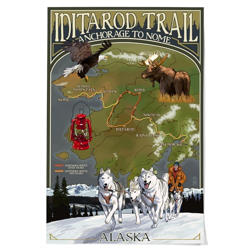 Lantern Press 36x54 Inch Giclee Art Print Wall Decor, Alaska,