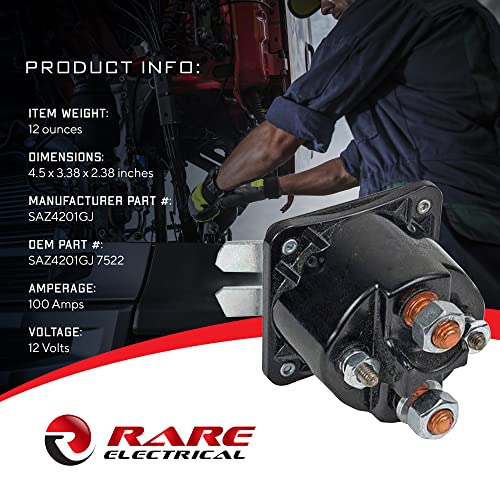 Rareelectrical New Prestolite 12 Volt 4 Terminal 100 Amp Intermittent Duty Solenoid Compatible With Part Numbers Saz4201Gj 7522 #TOP3