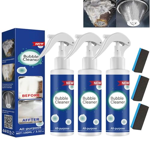 OBRVE 3PCS Bubble Cleaner Foam Foaming Heavy Oil Stain Cleaner Stubborn Grease Spray
