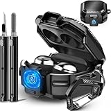 with Lock Carbon Fiber Case for Samsung Galaxy Buds Pro 2 Case/Galaxy Buds 2 Case/Galaxy Buds Live Case/Galaxy Buds Pro Case/Galaxy Buds FE Case Cover 2023 with Keychain/Cleaner Kit - Black