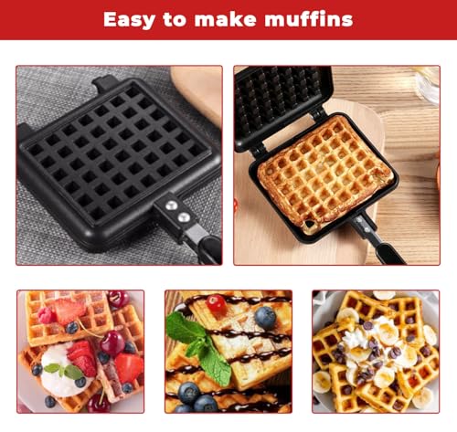 Image of PANCA Non-Stick Gat toster Maker | Waffles at Home | Gas Compatible Super Heavy Thickness (Waffle Maker)
