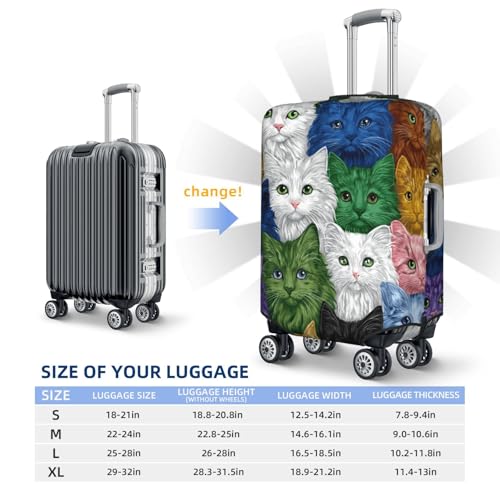 Many Colorful Cats Elastic Travel Luggage Covers Dustproof Scratch-Resistant Suitcase Protector Fit 22-24 Inch4