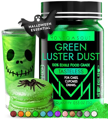 MONÉGASQUE Green Edible Glitter for Drinks &amp; Cakes, Luster Dust, 15g