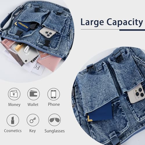 Bolso Tote Denim para Mujer con Correa Ajustable miniatura 6