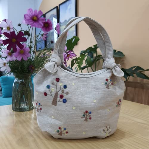 Bolso Bordado Vintage para Mujer Tote con Cierre miniatura 2