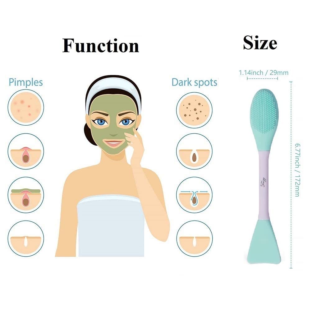 ZemGlam Silicone Face Scrubber Multipurpose, 3 in 1 Facial Cleansing Brush, Handheld Face Wash Brush for Pore Cleansing, Gentle Exfoliating, Removing Blackhead Brush 2