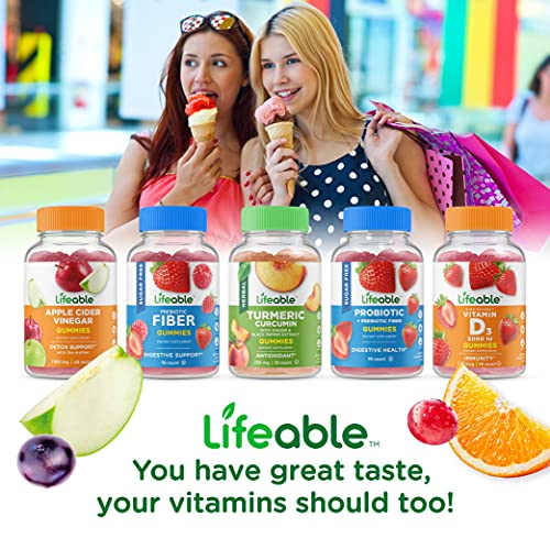 Lifeable Probiotics For Women - 10 Billion Cfu - Great Tasting Natural Flavor Gummy Supplement - Gluten Free Vegetarian Gmo-Free Womens Probiotic Chewable - For Gut & Vaginal Health - 90 Gummies #TOP4