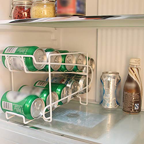 Distributeur de canettes double couche et support de rangement pour frigo