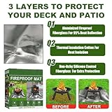 NbgrvB Under Grill Mat Outdoor Grill, 100x100cm Fireproof Double-Sided Fiberglass BBQ Ground Mat Heat Resistant to 500for F, Patio Lawn for Protection - Image 8