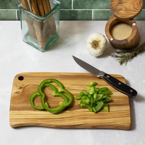 Tabla para cortar y servir de madera de olivo rectangular miniatura 3