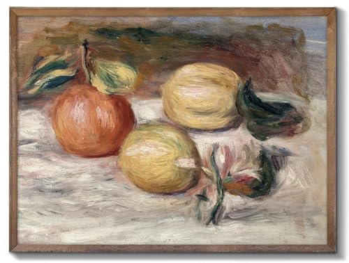 XOCUUI Arte de pared vintage de bodegón, cuadros de frutas, decoración del hogar, 8 x 10 pulgadas, sin marco, cuadros clásicos de frutas y limones naranjas, pinturas al óleo para sala de estar, cocina
