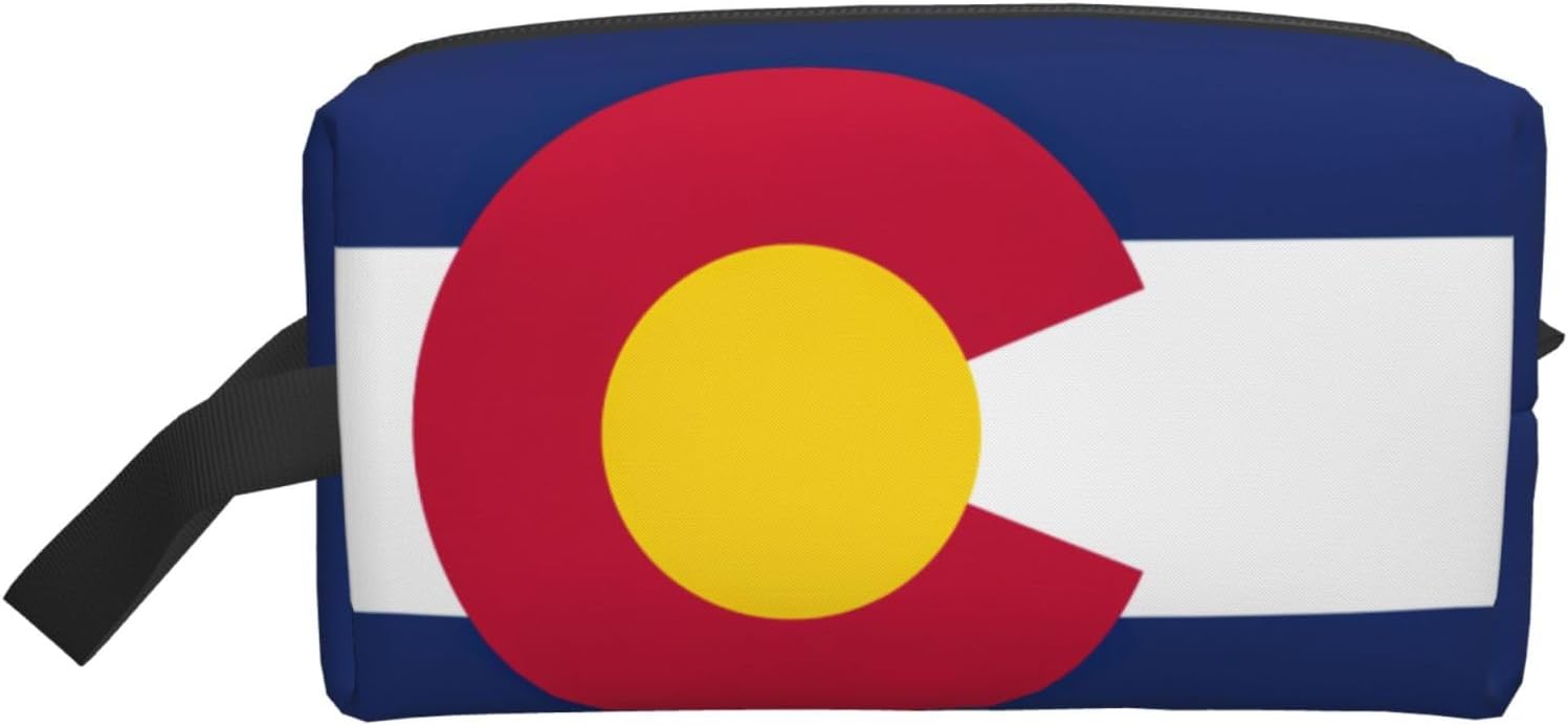 Colorado flag Print Large Capacity Travel Toiletry Bag for Women Men Cosmetic Pouch Daily Organizer