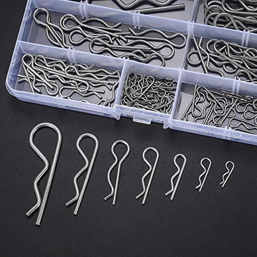 100 Stk Splinte Federstecker Set, Federsplinte Edelstahl 304, Sicherungssplinte R-Clips, Sicherungssplinte Splinte Sortiment kit für Autos Mechaniker