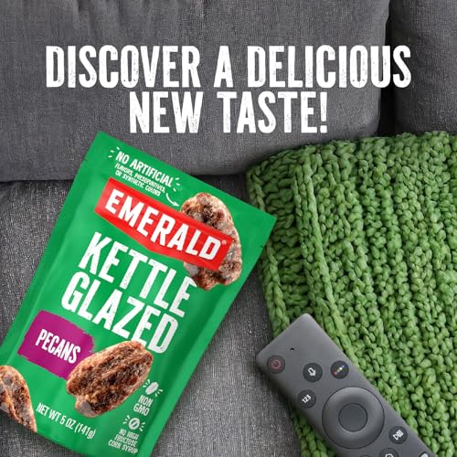 Image of Emerald Nuts Kettle Glazed Pecans (1-Pack), 5oz Resealable Bag, Kosher Dairy Certified, Non-GMO, Contains No Artificial Preservatives, Flavors or Synthetic Colors