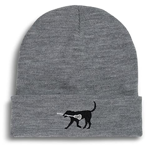 Lacrosse Knit Beanie Hat | Lacrosse Dog Embroidered Beanie #TOP21
