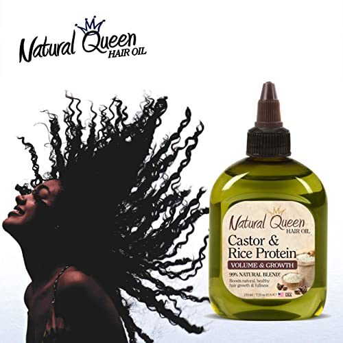 Sfc Natural Queen Volume & Growth - Castor Rice Protein Hair Oil 7.1 Oz - Volumizing Hair Growth Hair Oil #TOP7