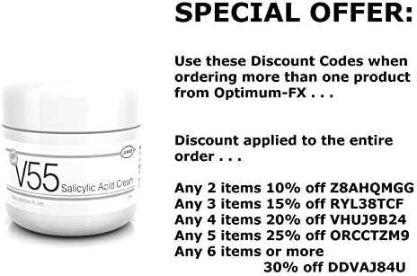 V55 Salicylic Acid Cream for Spots Blackheads Blemishes and Problem Skin Suitable and Safe for those Prone to Acne - Paraben and Cruelty Free - 50 grams