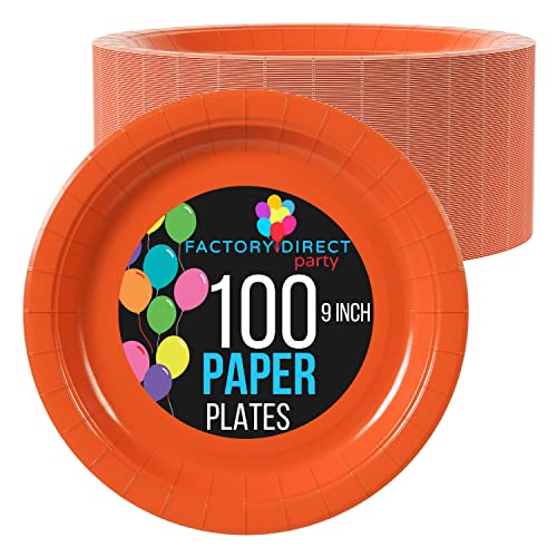 Exquisite Orange Paper Plates 9 Inch 100 Count - Orange 9 Inch Paper Plates - Bulk Paper Plates Orange Disposable Plates - Disposable Cake Plates Paper Plate Orange #TOP30