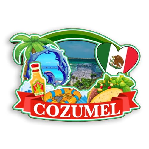 Imán decorativo clásico de Cozumel México 3-4 in miniatura 1